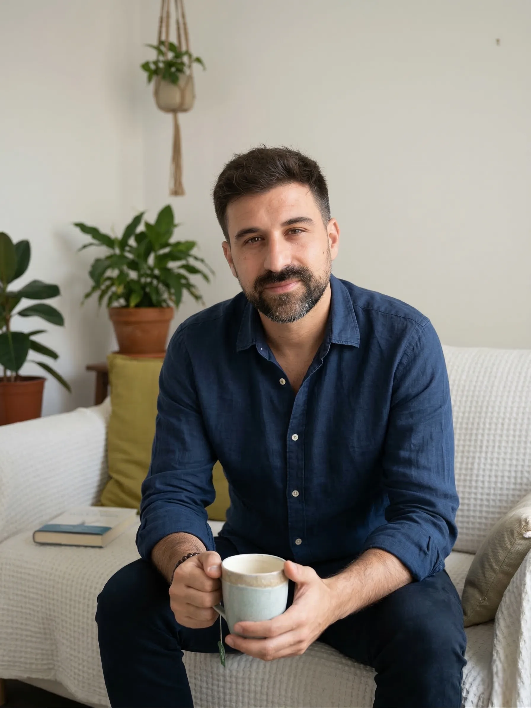 Oriol Santafé en un espacio de acompañamiento terapéutico en Barcelona